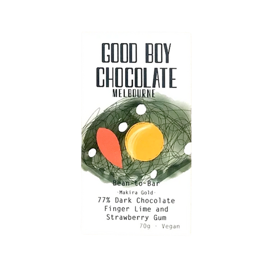 Good Boy Smoked Native Finger Lime & Stawberry Gum Dark Chocolate