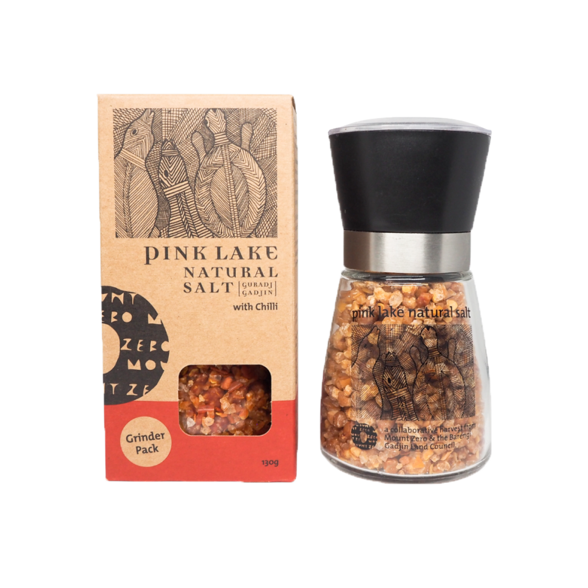 Mount Zero Chilli Salt with Glass Grinder Gemini Melbourne